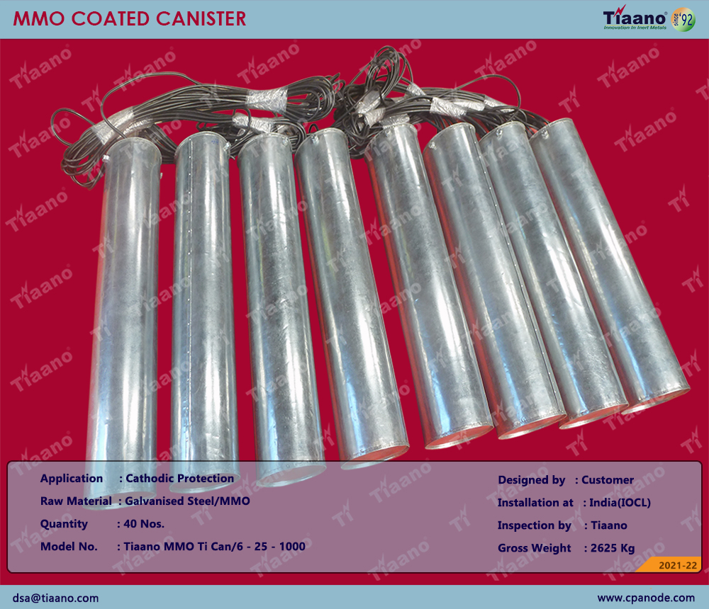 Galvanised canister anode